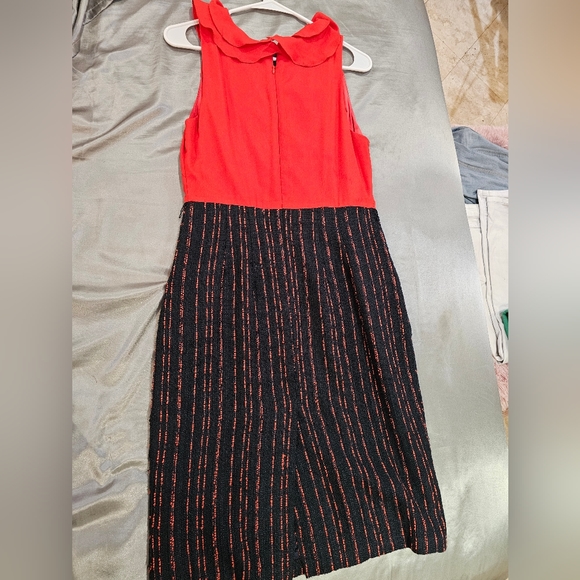 Eva Franco Bright Coral and Navy Dress - Picture 2 of 4